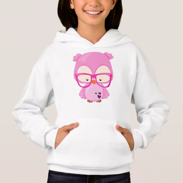 Valentine's Day Owl, Pink Owl, Glasses, Hearts (Front)