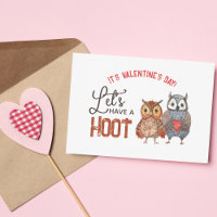 Valentine's Day Owl Pun Let's Have a Hoot