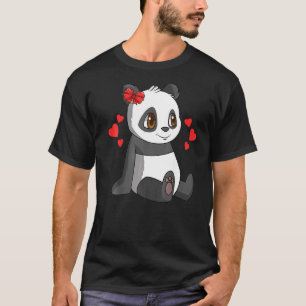 Valentines Day Panda Hearts Girl Toddler Teacher T-Shirt