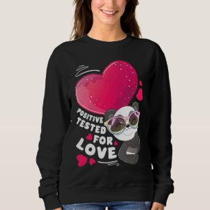 Valentine's day panda with heart sweatshirt