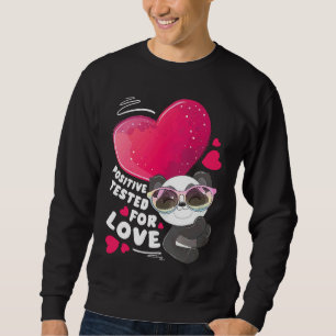 Valentine's day panda with heart sweatshirt
