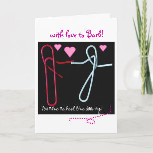 Valentine's Day paper clip dance -customise! Holiday Card