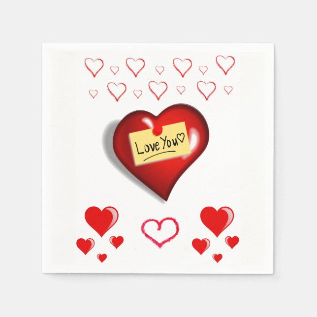 Valentine's Day Paper Napkins (Front)