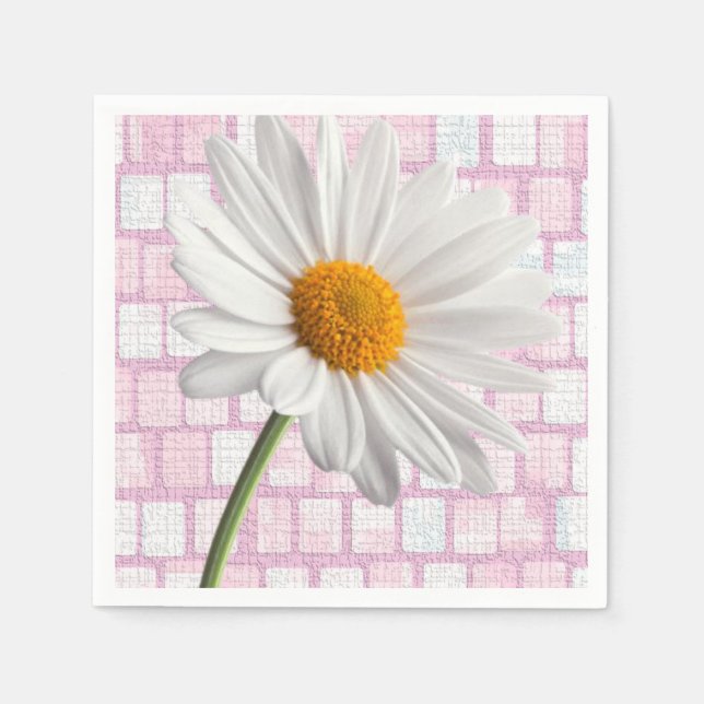 Valentine's Day Paper Napkins, Daisy Napkin (Front)