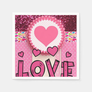 Valentine's Day Paper Napkins, Love Napkin