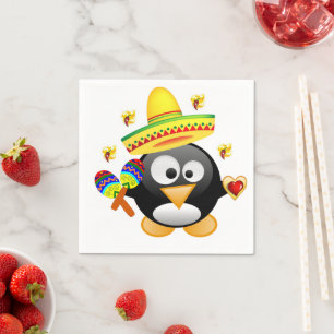 Valentine's Day Paper Napkins, Penguin Hearts Napkin