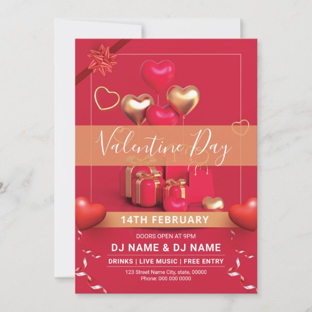 Valentines Day Party Flyer Template (Front)