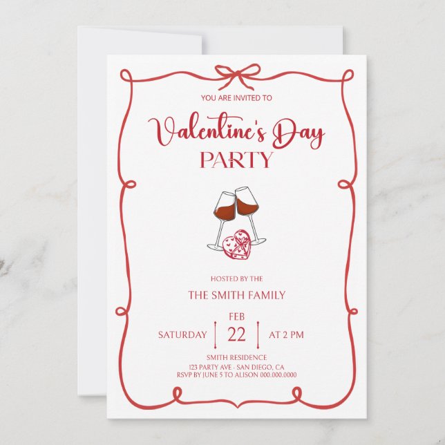  Valentine's day party Invitation (Front)