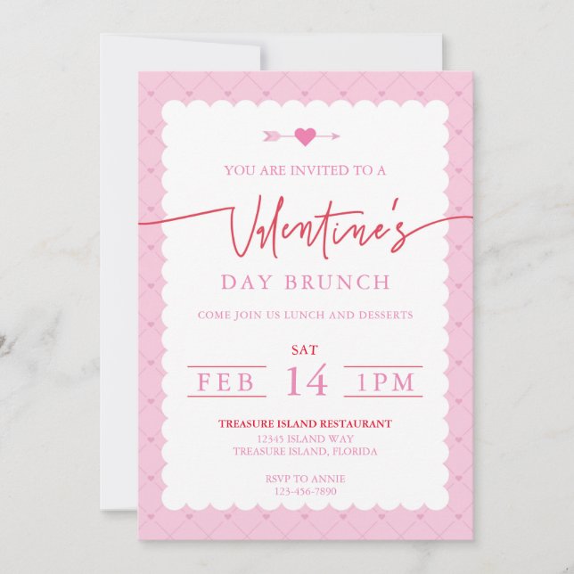 Valentine's Day Party Invitation Day Brunch (Front)