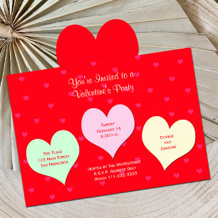 Valentines Day Party Invitation Red Valentine