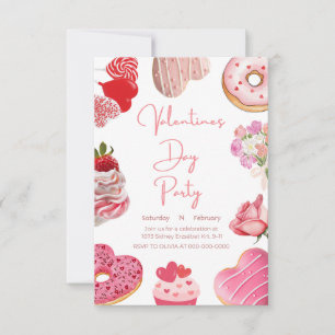 Valentine's Day Party Invitation   Romantic Pink H