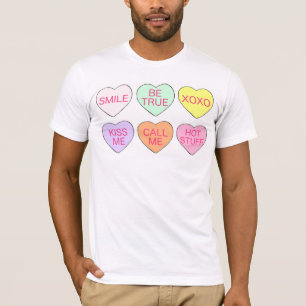 Valentine's Day Pastel Candy Conversation Hearts T-Shirt