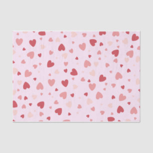 Valentine's Day Pastel Red and Pink Hearts Tissue Paper