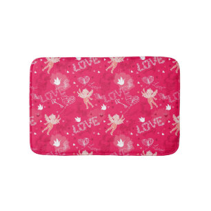 Valentine's Day  Pattern With Cupid Bath Mat