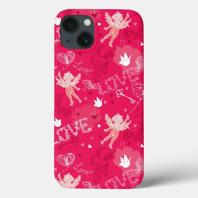 Valentine's Day  Pattern With Cupid Case-Mate iPhone Case (Back)