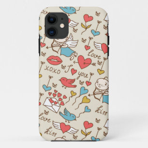 Valentine's Day Pattern with Cupid Case-Mate iPhone Case