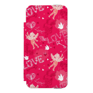 Valentine's Day Pattern With Cupid Incipio Watson™ iPhone 5 Wallet Case