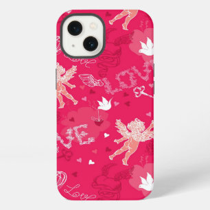 Valentine's Day Pattern With Cupid iPhone 13 Case