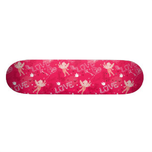 Valentine's Day  Pattern With Cupid Skateboard