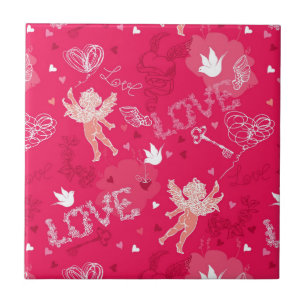 Valentine's Day Pattern With Cupid Tile