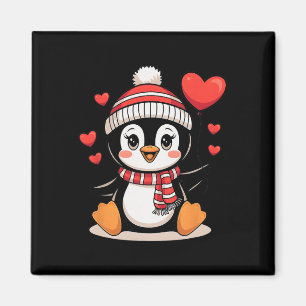Valentine's Day Penguin Heart Balloon Cute Magnet