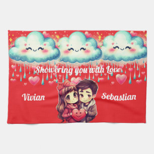 Valentine's Day Personalised names Kitchen Towel