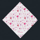 Valentine's Day Personalised Pet Bandanna<br><div class="desc">This custom pet bandanna features a whimsical illustrated pattern of pink and purple hearts connected by swirling lines. Add your pet's name for a personal touch. A cute and festive accessory for your pet during the Valentine's season!</div>