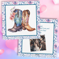 Valentine's Day Personalised Photo Cowboy Boots