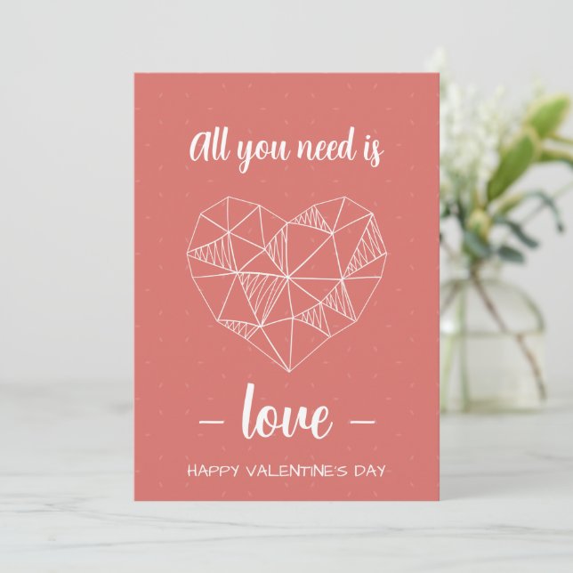 Valentine's Day Personalized Romantic Card (Standing Front)