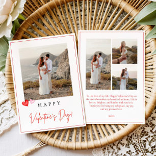 Valentine's Day Photo Card, Pink Red Hearts V'day Card