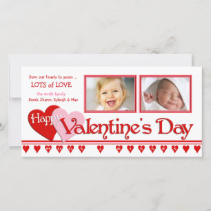 Valentine's Day Photo Cards - Family 2 Frames