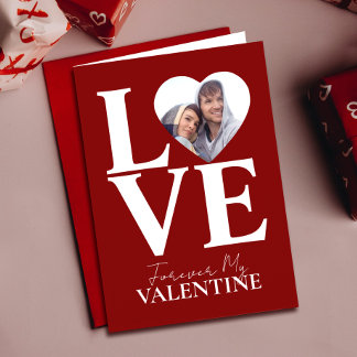 Valentines Day Photo Love | Heart Red Valentine's Card