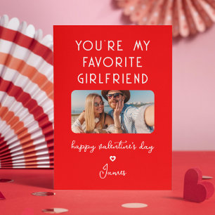 Valentines Day Photo You're My Favourite Girlfrien Holiday Card