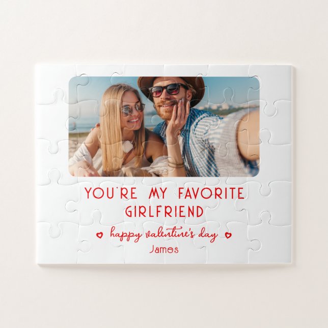 Valentines Day Photo You're My Favourite Girlfrien Jigsaw Puzzle (Horizontal)