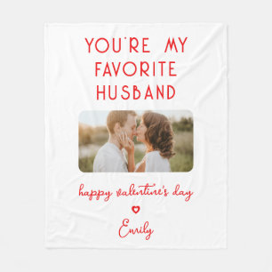 Valentine's Day Photo You're My Favourite Husband Fleece Blanket