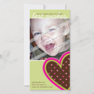 VALENTINE'S DAY PHOTOCARD :: funky hearts 8P Holiday Card