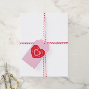 Valentines Day Pink and Red Two Toned Heart Gift Tags