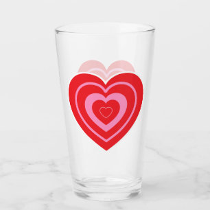 Valentines Day Pink and Red Two Toned Heart Glass
