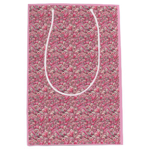 Valentine's Day Pink Hearts and Swirls Medium Gift Bag