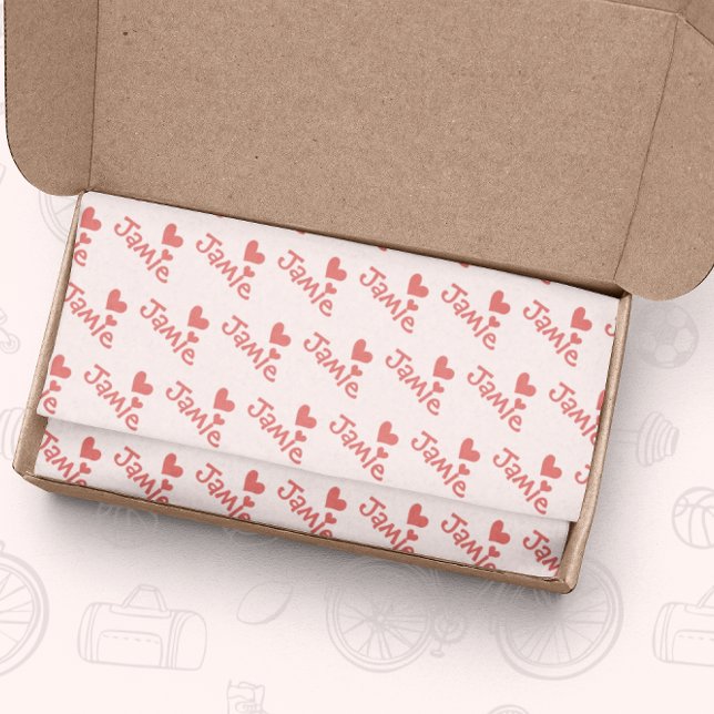 Valentines Day Pink Hearts Pattern Tissue Paper (Creator Uploaded)