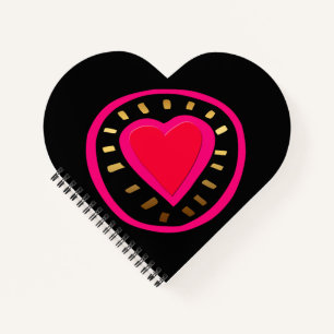 Valentine's Day Pink Modern Cool Heart Notebook