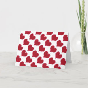 Valentine's Day Pink Red Hearts Pattern Love Holiday Card