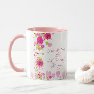 Valentines Day Pink Roses Romantic Sweetheart Mug