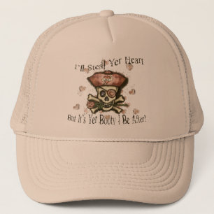 Valentine's Day Pirate Sepia Tone Hat