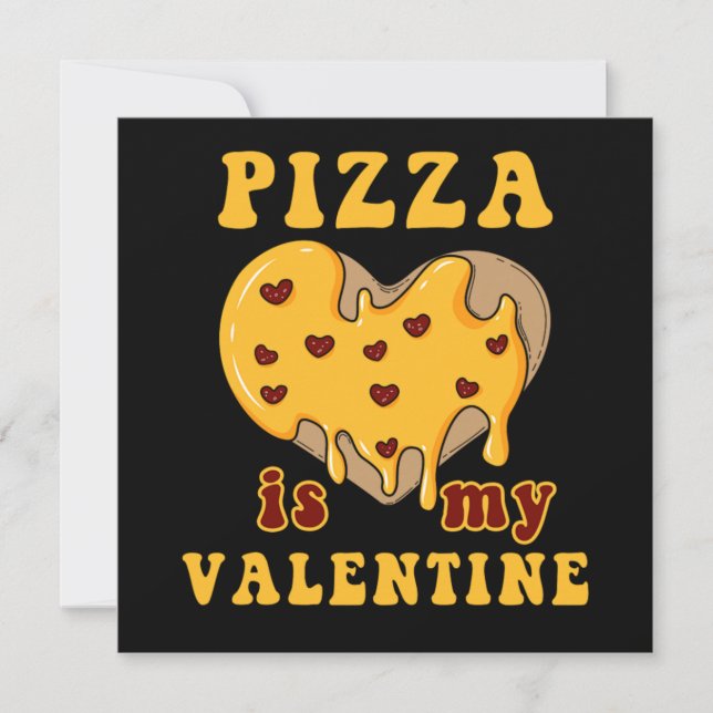 Valentines Day Pizza Love Heart Relationship Food  Invitation (Front)