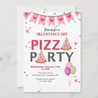 Valentine's Day Pizza Party Invitation