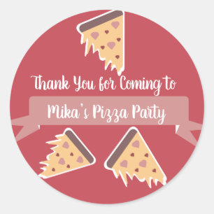 Valentines Day Pizza Party Kids Party Classic Rou Round Sticker