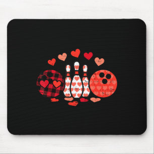 Valentines Day Plaid Bowling Valentine Srts Men Wo Mouse Pad
