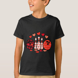 Valentines Day Plaid Bowling Valentine Srts Men Wo T-Shirt