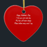 Valentine's day poem ceramic tree decoration<br><div class="desc">products written with a beautiful valentine's day poem</div>